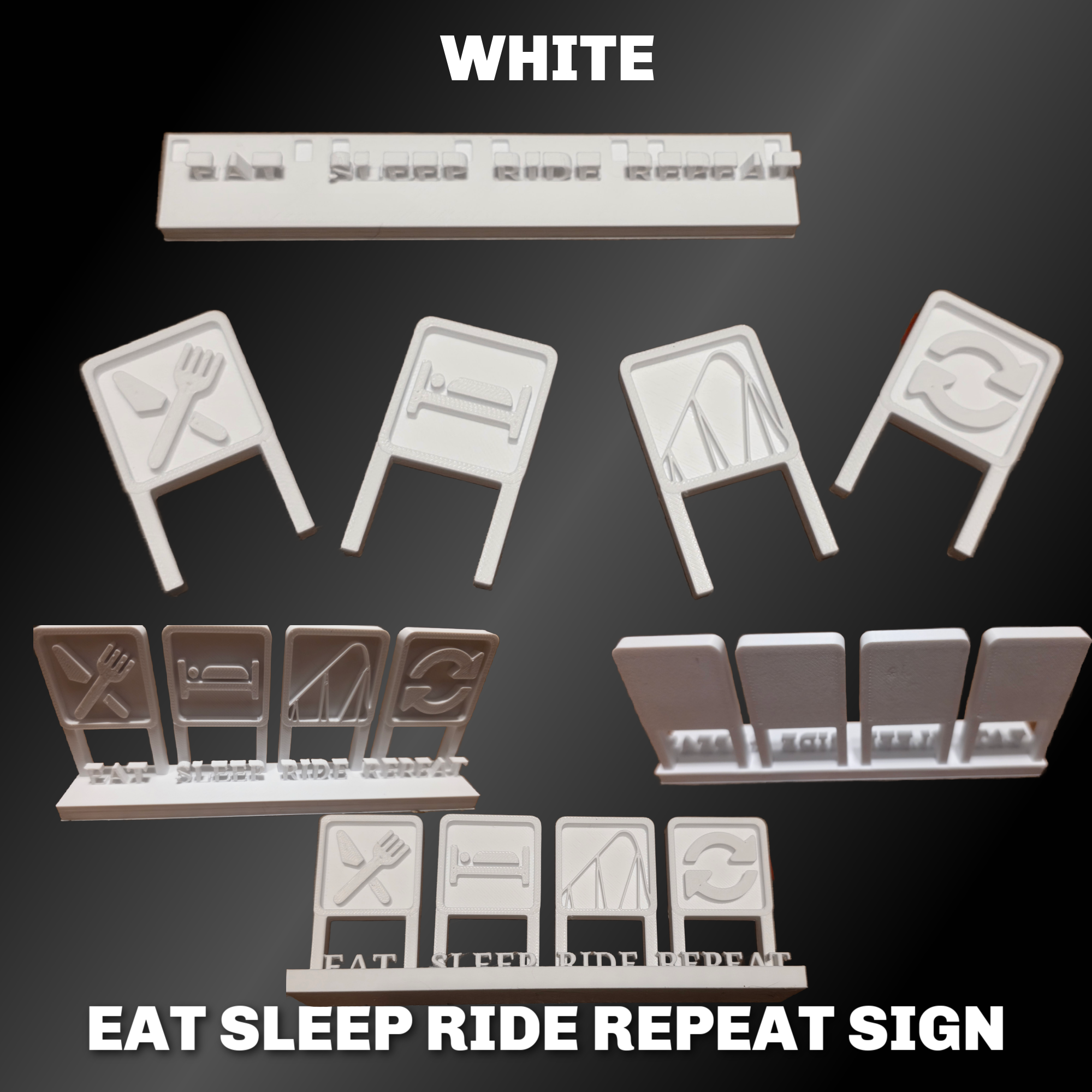 Eat Sleep Ride Repeat Sign Decoration
